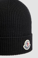 Moncler - Bonnet en laine fine Noir