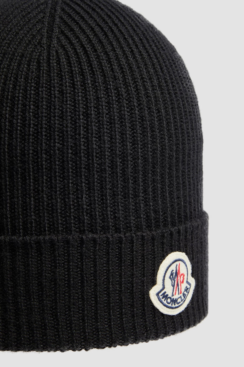 Moncler - Bonnet en laine fine Noir