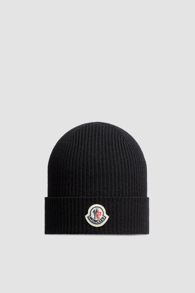 Moncler - Bonnet en laine fine Noir