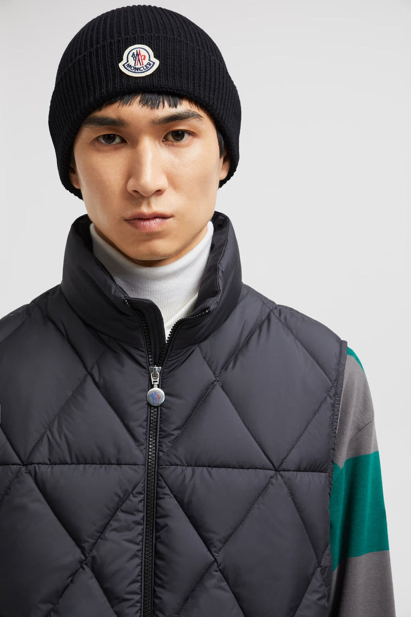 Moncler - Bonnet en laine fine Noir