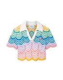 Gradient Wave Crochet Top