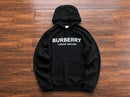 Burberry - Sweat à capuche logo Burberry Noir / Blanc