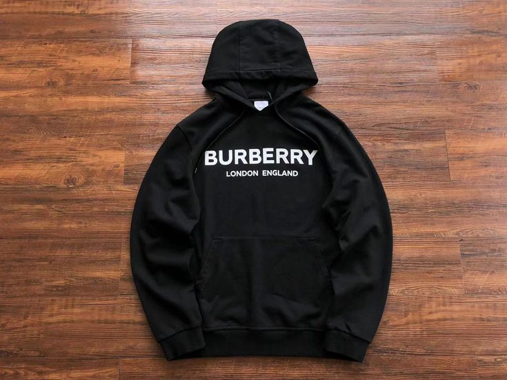 Burberry - Sweat à capuche logo Burberry Noir / Blanc