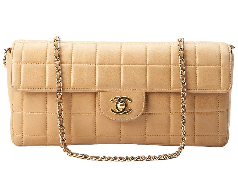 Chanel Chocolate Bar Bag Beige Leather