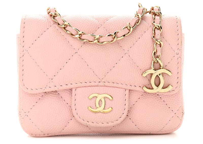 Chanel Pink Quilted Caviar Belt Bag