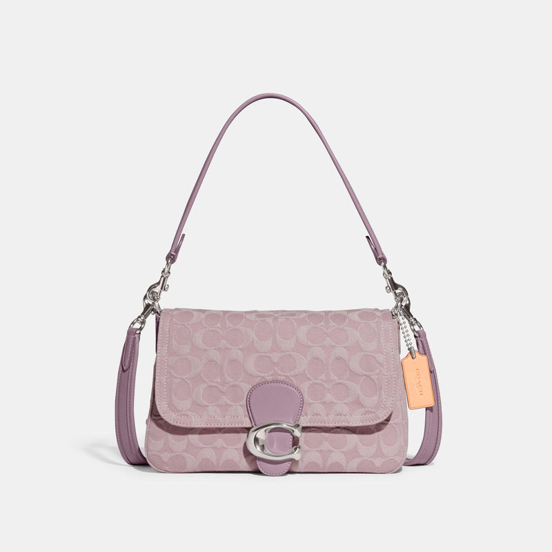 Soft Tabby Shoulder Bag In Signature Denim