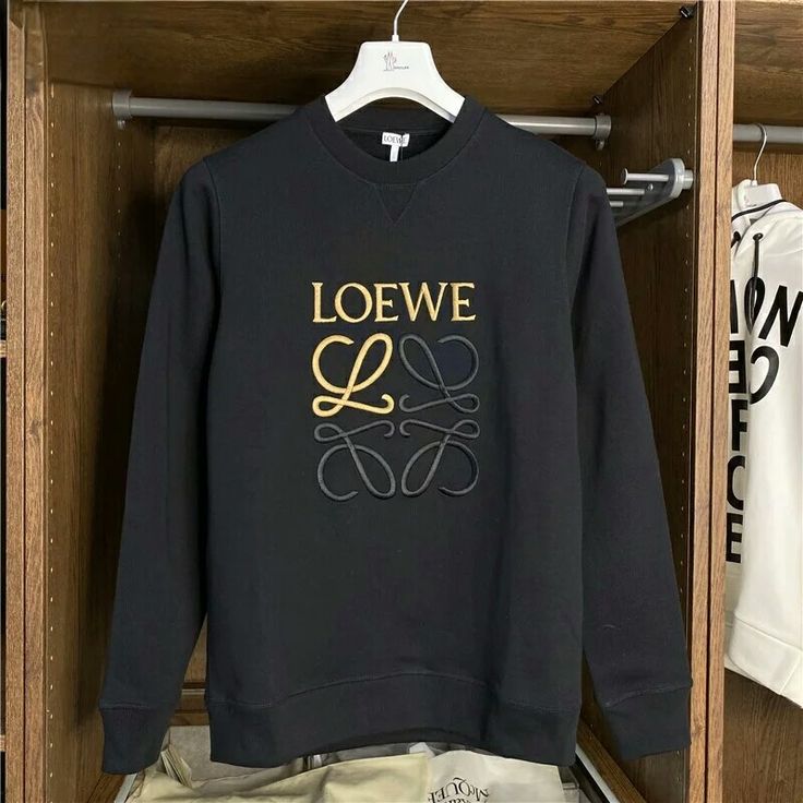 Loewe - Pull en coton monogramme en relief Noir et Jaune