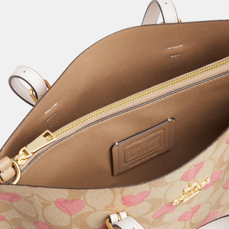 Mollie Tote 25 In Signature Canvas With Heart Print