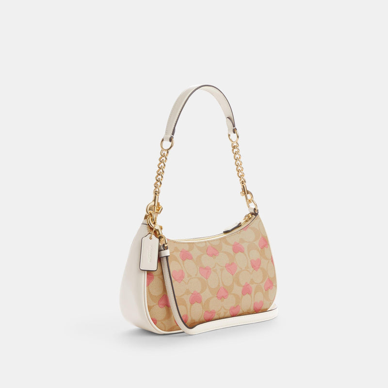 Teri Shoulder Bag In Signature Canvas With Heart Print