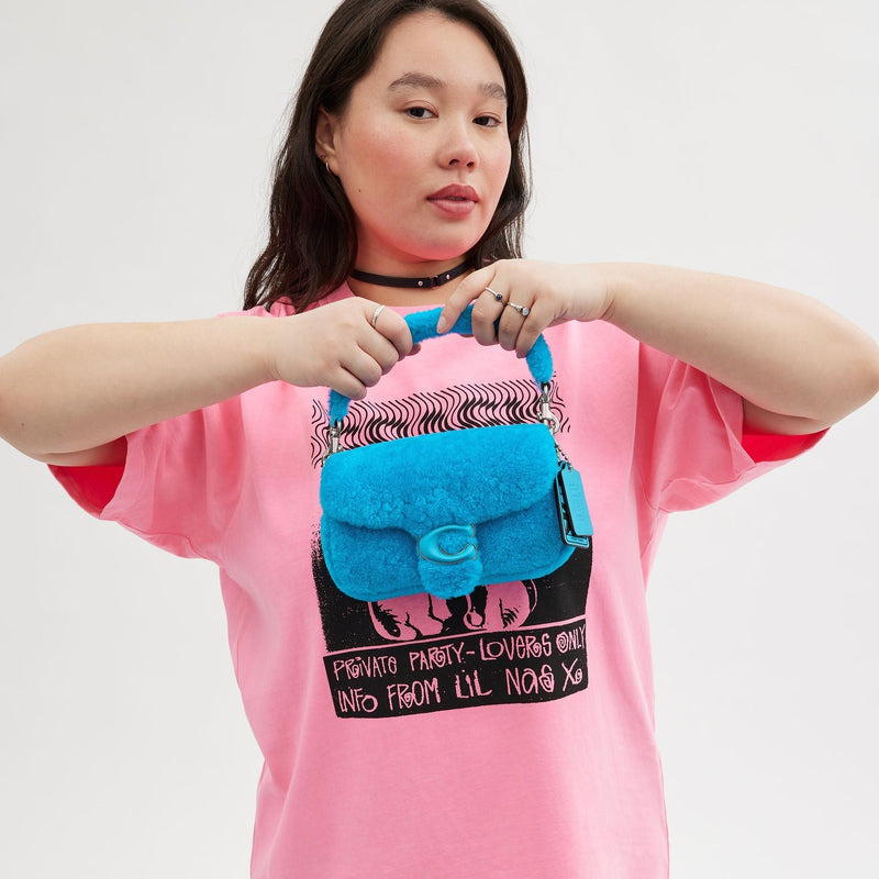 The Lil Nas X Drop Tabby Shoulder Bag 18 In Shearling