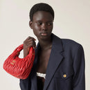 Miumiu - Wander matelassé nappa leather hobo bag red