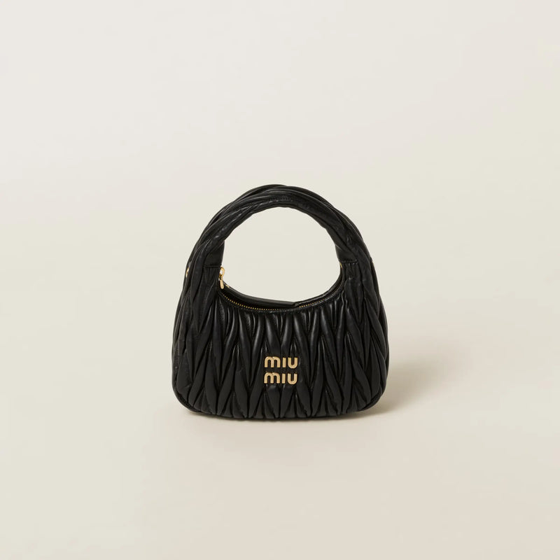 Miumiu - Wander matelassé nappa leather hobo bag