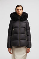 Moncler - Doudoune courte a capuche Laichefur Moncler Noir F