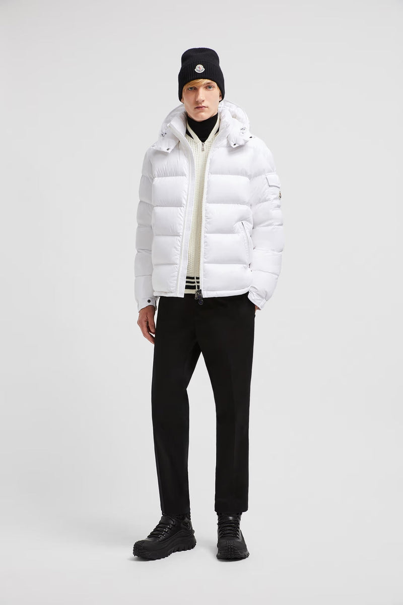 Moncler - Doudoune courte à capuche Moncler Maya Blanc