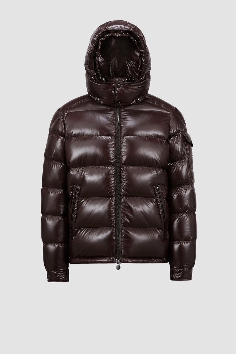 Moncler - Doudoune courte à capuche Moncler Maya Maron foncé