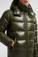 Moncler - Doudoune courte à capuche Moncler Maya Vert olive