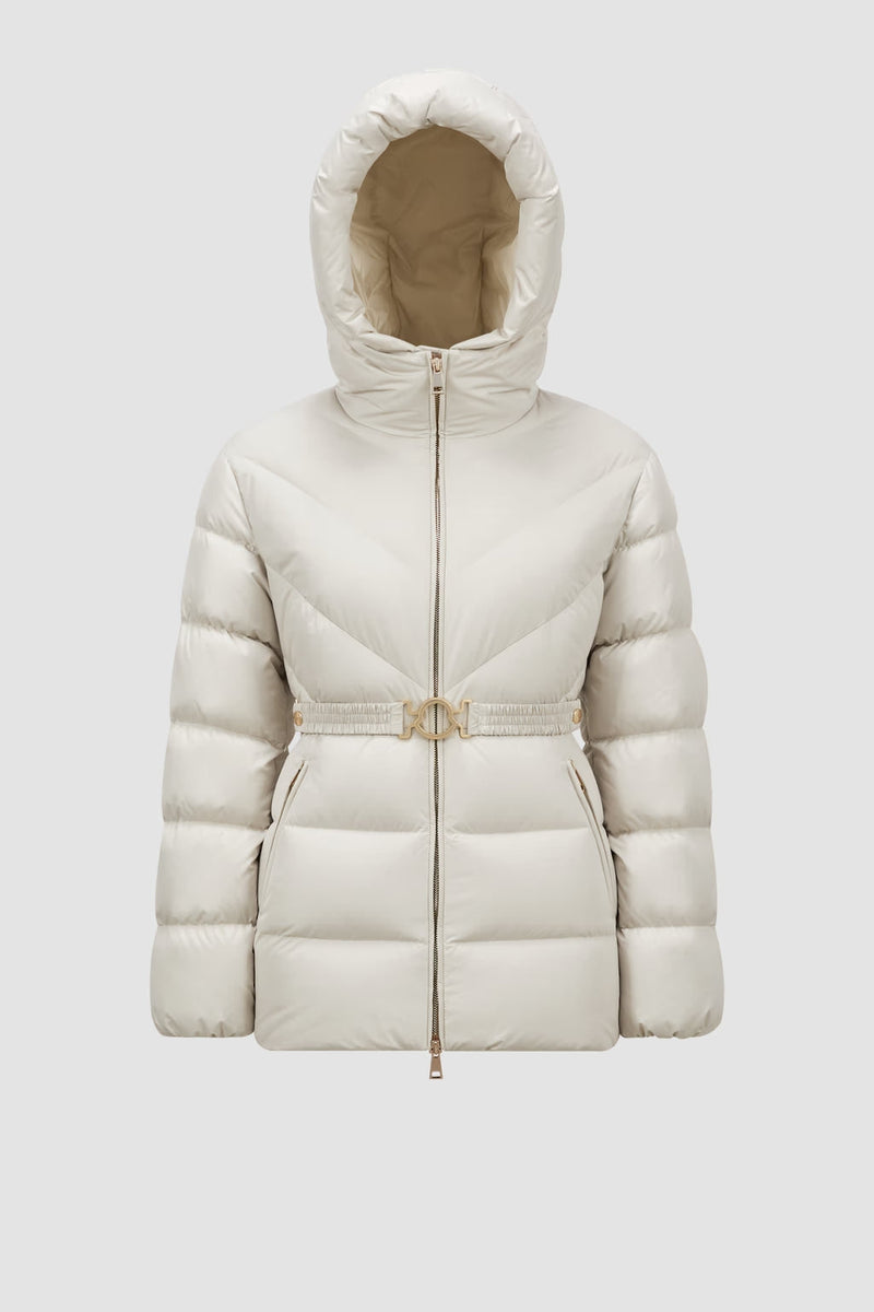Moncler - Doudoune courte Brosse à capuche et matelassage diagonal Moncler Blanc F