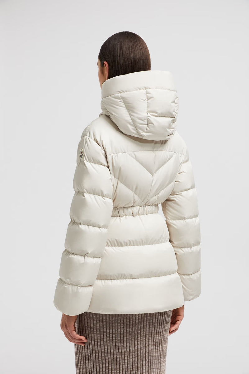 Moncler - Doudoune courte Brosse à capuche et matelassage diagonal Moncler Blanc F