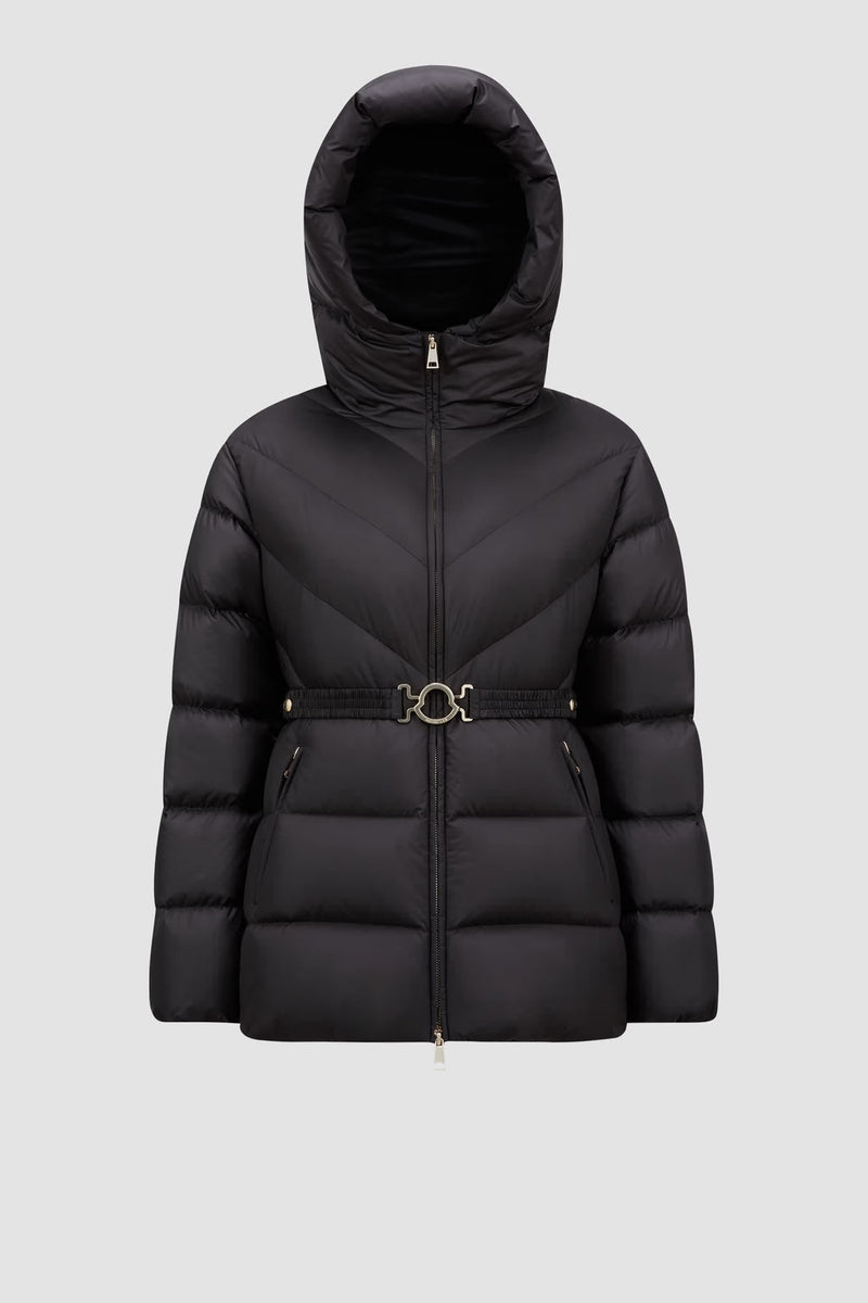 Moncler - Doudoune courte Brosse à capuche et matelassage diagonal Moncler Noir F