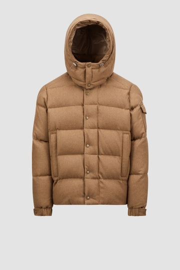 Moncler - Doudoune courte en flanelle Vezere Moncler Marron claire