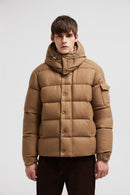 Moncler - Doudoune courte en flanelle Vezere Moncler Marron claire