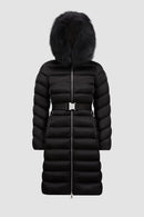 Moncler - Doudoune longue a capuche en sherling Leersie Noir