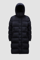 Moncler - Doudoune longue a capuche Moncler Hanoverian bleu nuit