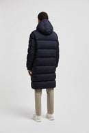 Moncler - Doudoune longue a capuche Moncler Hanoverian bleu nuit