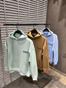 Balenciaga - Sweat à capuche en coton logo Balenciaga Vert Pastel / Marron Clair / Bleu Pastel