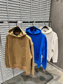 Balenciaga - Sweat à capuche en coton logo Balenciaga Camel / Bleu Électrique / Blanc