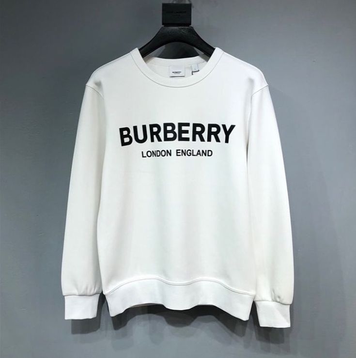 Burberry - Pull en coton logo Burberry Noir / Blanc
