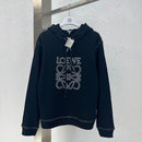 Loewe - Sweat à capuche monogramme en relief Noir