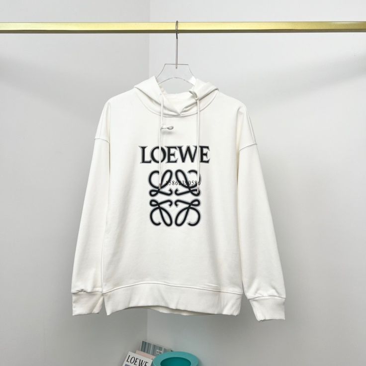 Loewe - Sweat à capuche monogramme en relief Noir et Blanc