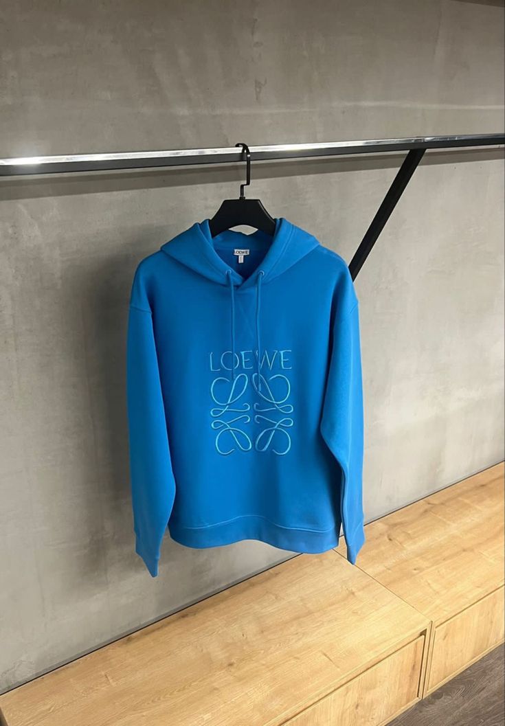 Loewe - Sweat à capuche monogramme en relief Bleu Océan