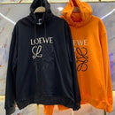 Loewe - Sweat à capuche en coton monogramme en relief Noir / Orange
