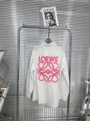 Loewe - Chemise longue Blanche monogramme en relief Rose