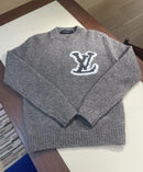 Louis Vuitton - Pull en laine monogramme LV Gris Foncée Blanc