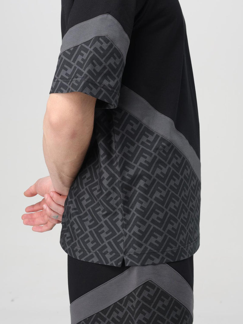 Fendi - T-shirt avec bande Grise