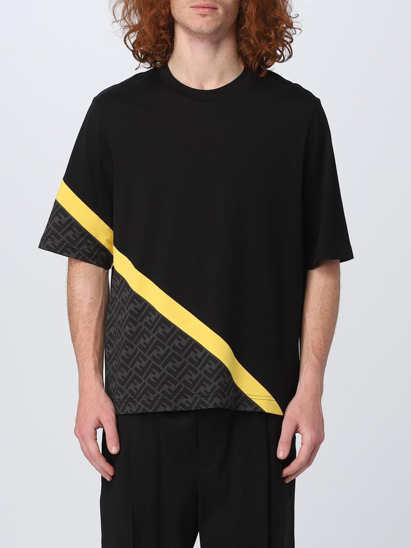 Fendi - T-shirt avec bande Jaune