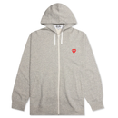 Comme Des Garçons - Veste CDG PLAY grise à capuche (coeurs dorsaux)