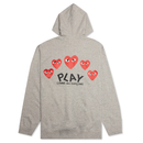Comme Des Garçons - Veste CDG PLAY grise à capuche (coeurs dorsaux)