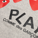 Comme Des Garçons - Veste CDG PLAY grise à capuche (coeurs dorsaux)