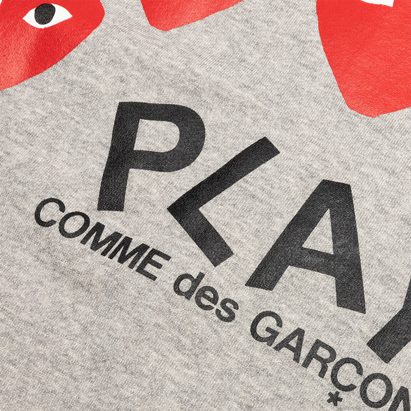 Comme Des Garçons - Veste CDG PLAY grise à capuche (coeurs dorsaux)