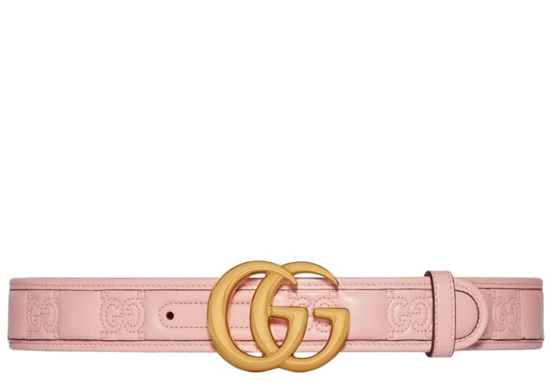 Gucci Pink GG Marmont Matelassé Belt 100/40