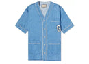 Gucci Washed Denim Bowling Oversized Shirt G Patch