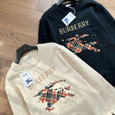 Burberry - Pull en coton logo Burberry Noir / Blanc Cassé