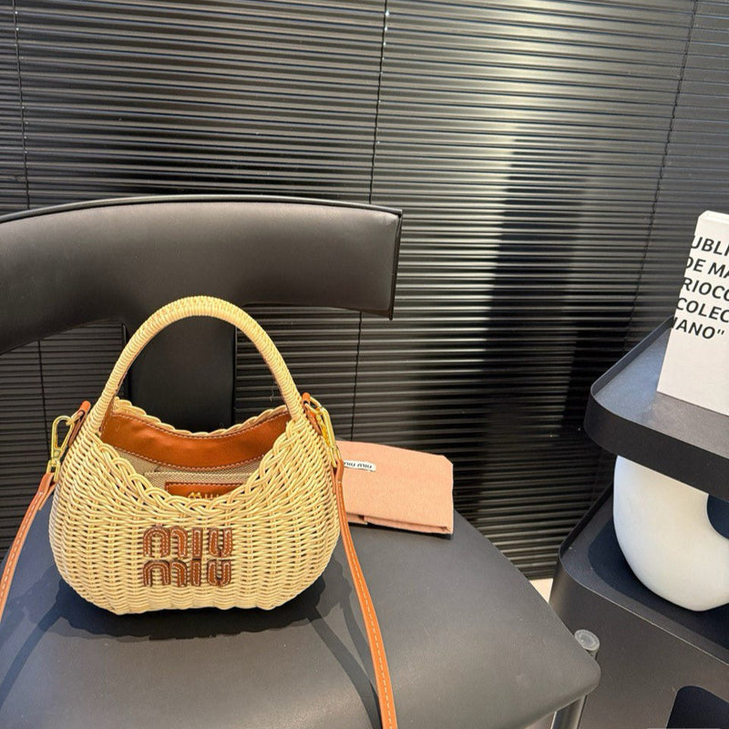Miumiu - Wander wicker hobo bag