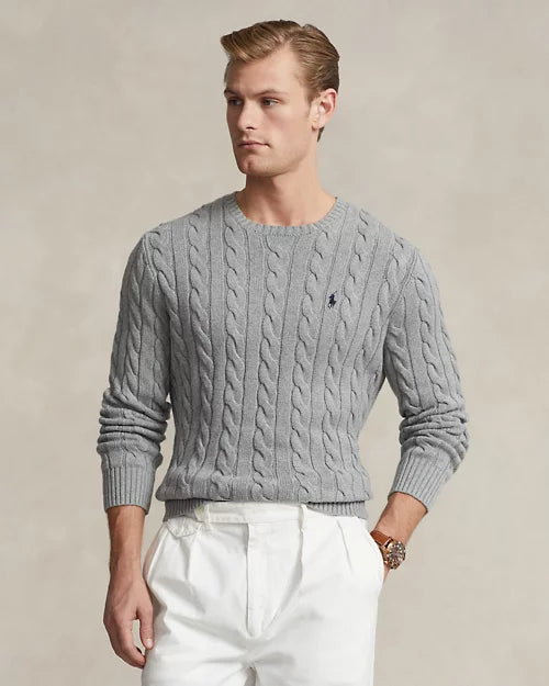Ralph Lauren - Pull torsadé Gris