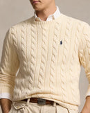 Ralph Lauren - Pull torsadé Blanc Cassé