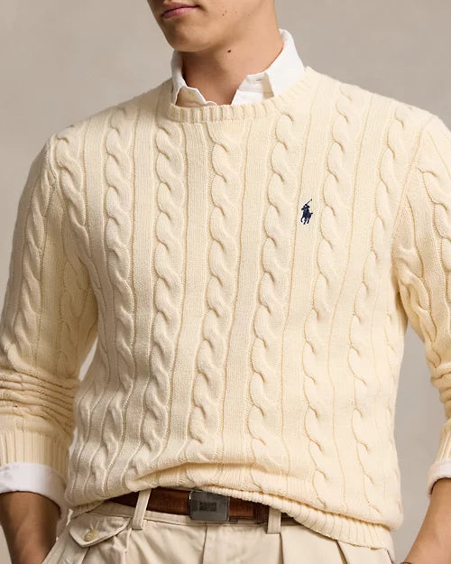Ralph Lauren - Pull torsadé Blanc Cassé